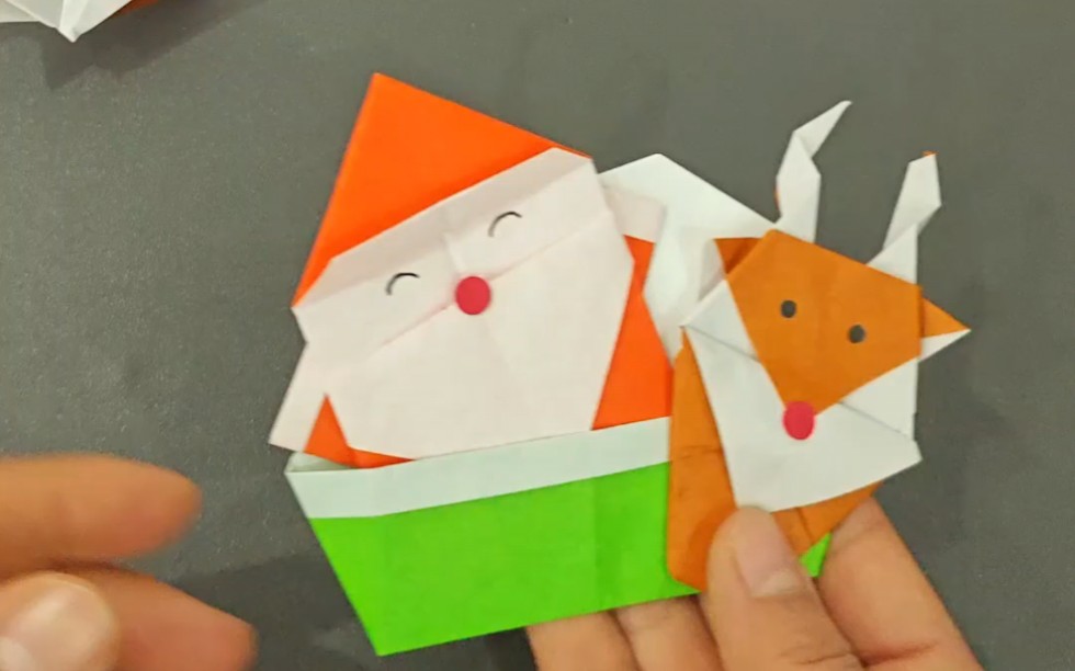 圣诞老人折纸 创意手工折纸 亲子手工幼儿