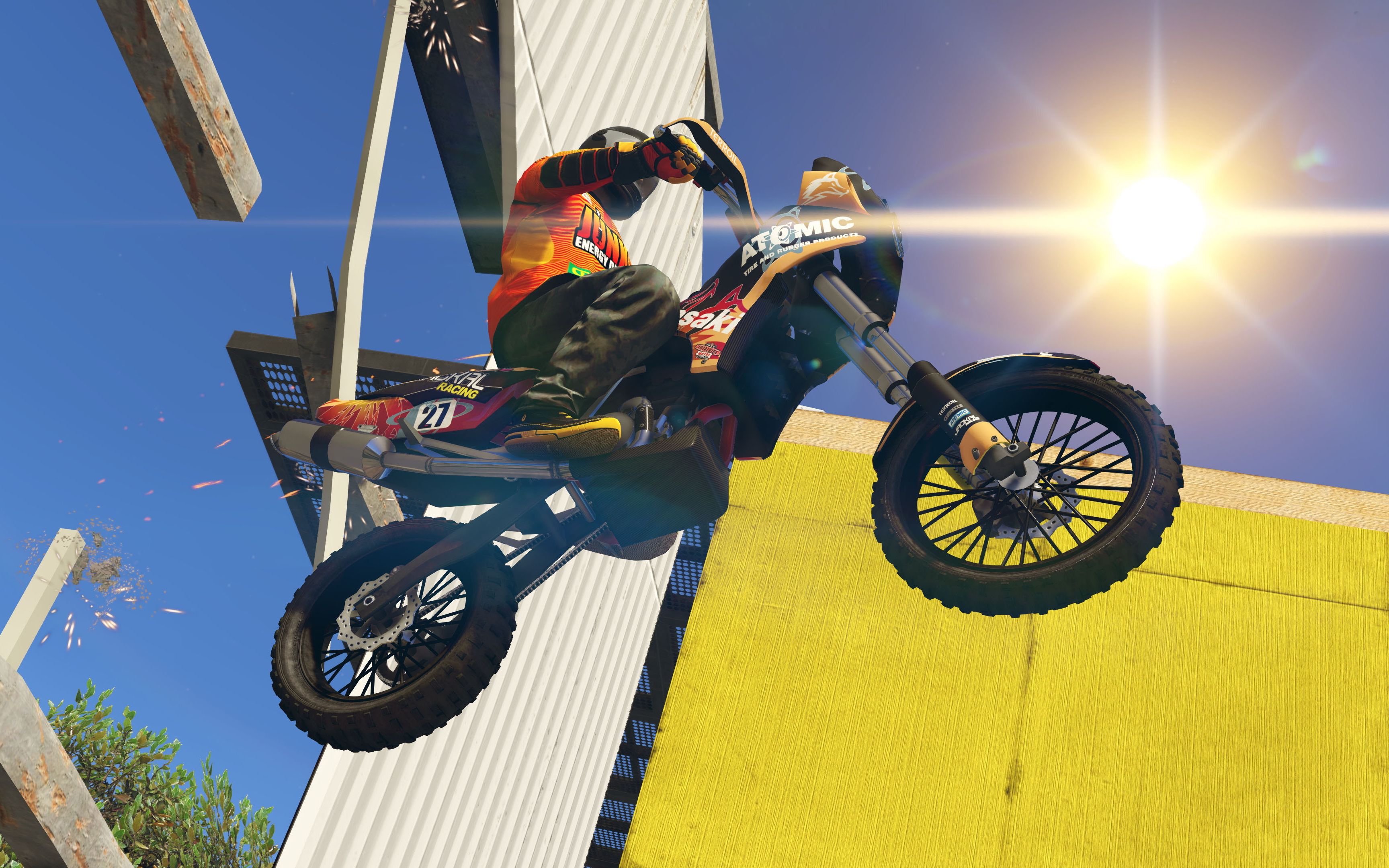 【gta5】反牛顿的摩托车图 只要速度够快我就可以飞