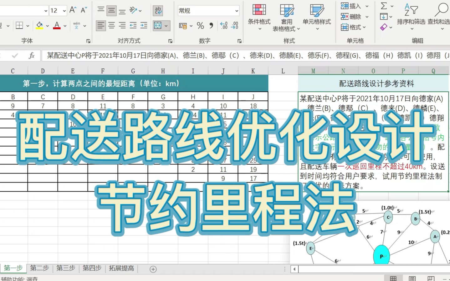 [图]配送路线优化设计——节约里程法【教程】