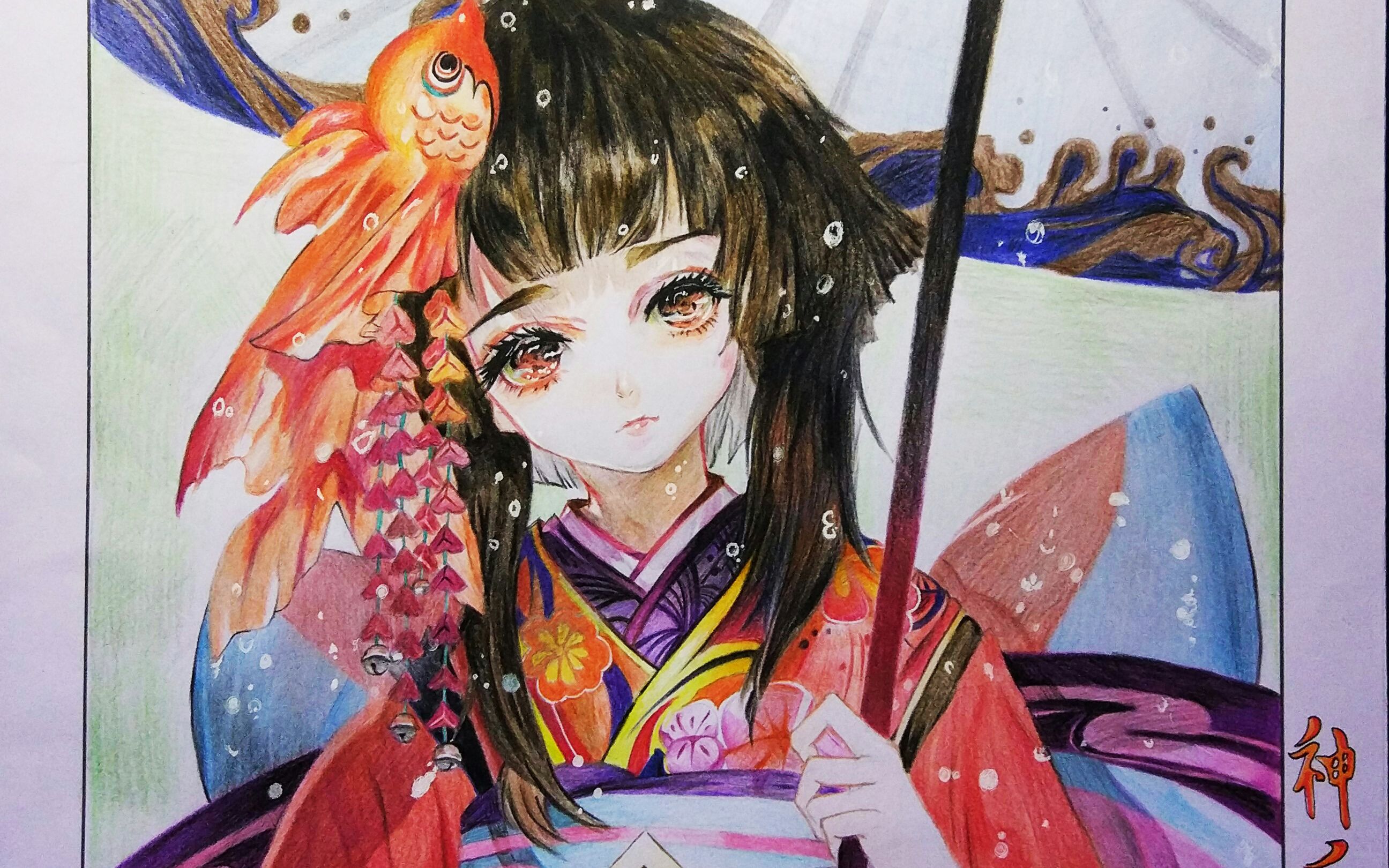 阴阳师神乐手绘