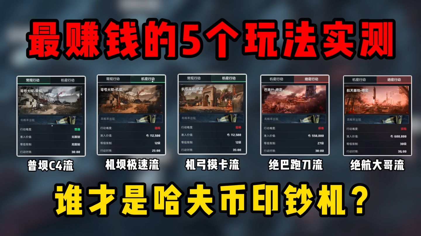 三角洲S9最赚钱的5个玩法实测,谁才是版本答案?