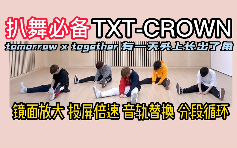 [图]【扒舞必备】TXT出道曲《crown》镜面放大 投屏倍速 音轨替换 分段循环 有一天头上长出了角