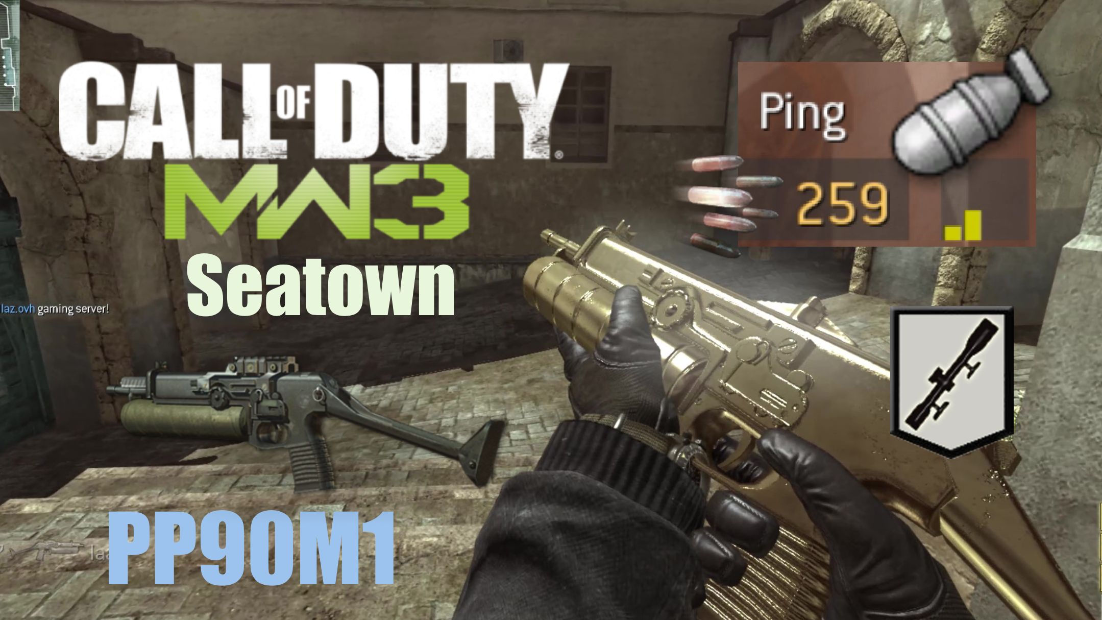 【cod8|mw3】高延迟海滨小镇 速射pp90m1核弹