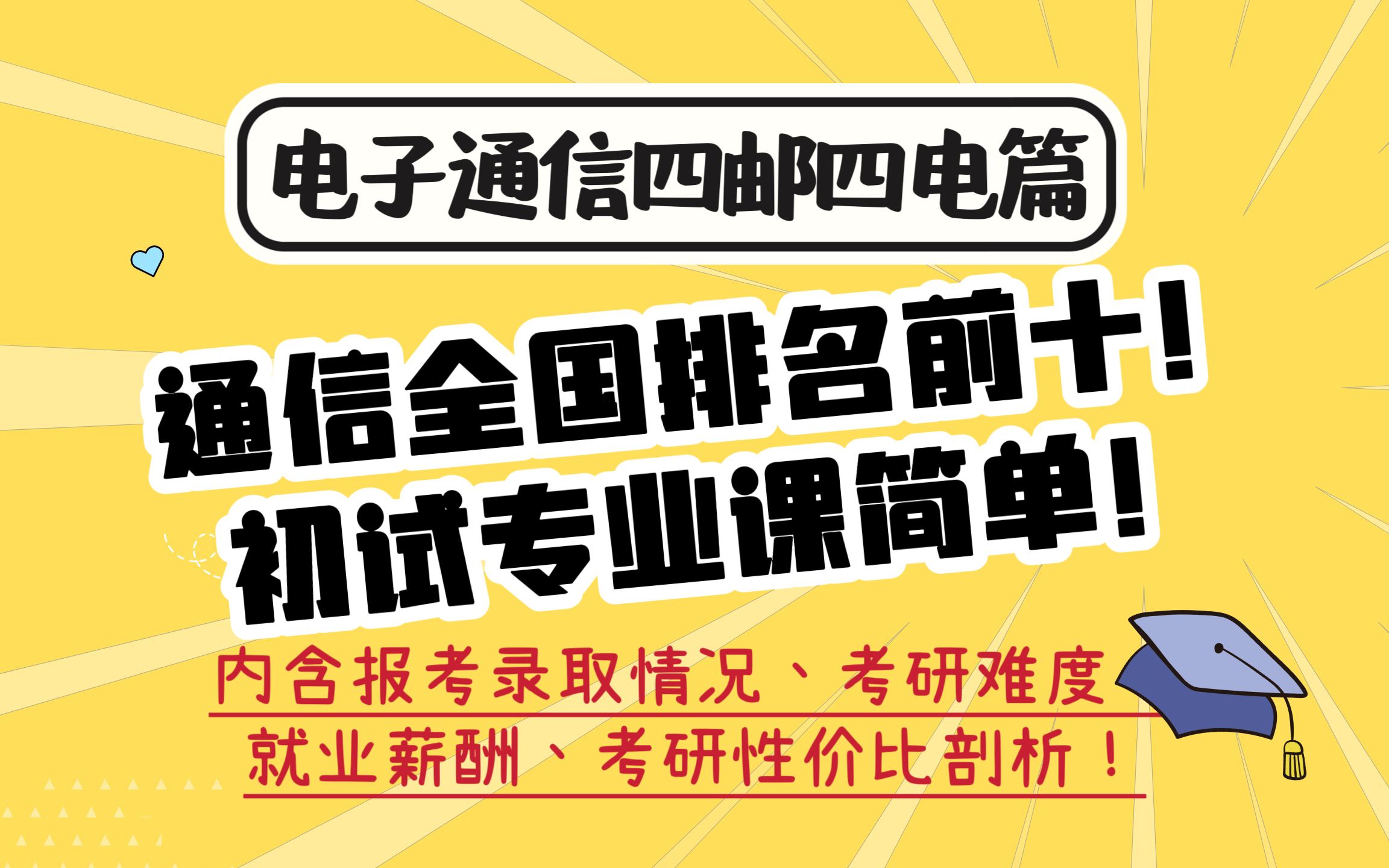 通信全国排名前十的学校,初试专业课简单!|24电子通信考研哔哩哔哩bilibili