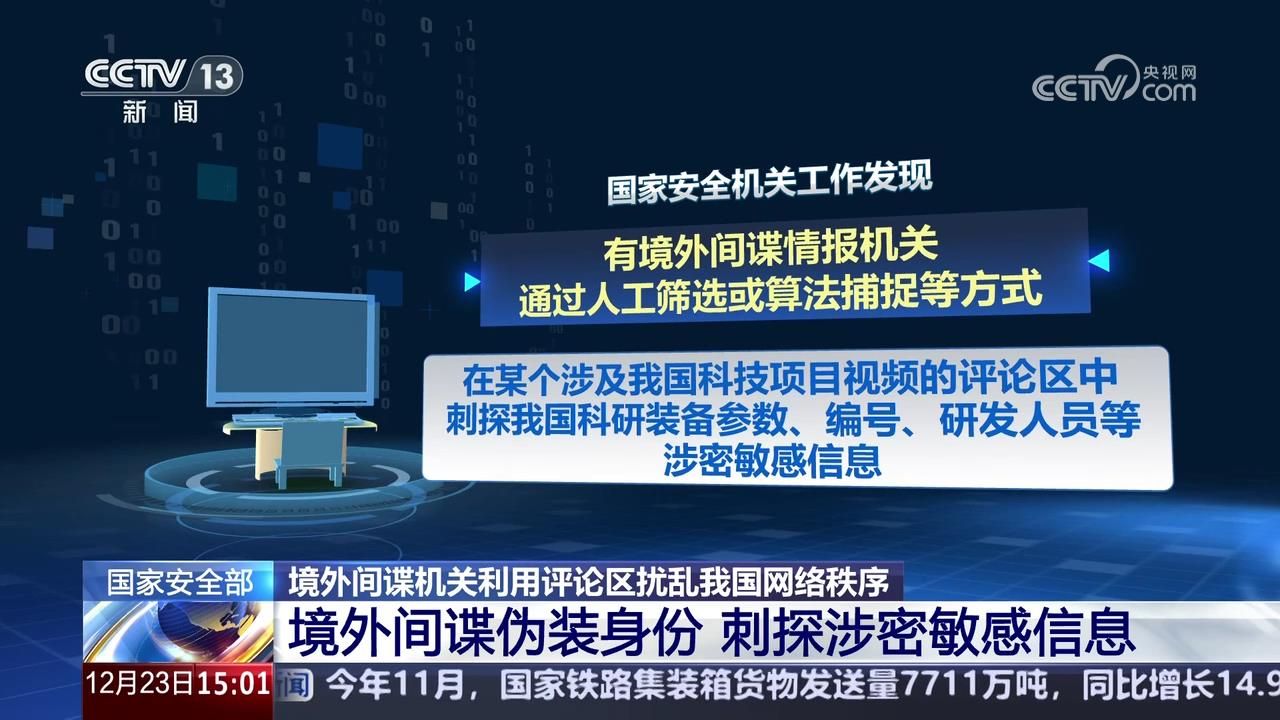 国家安全部: 境外间谍机关利用评论区刺探情报扰乱我国网络秩序哔哩哔哩bilibili