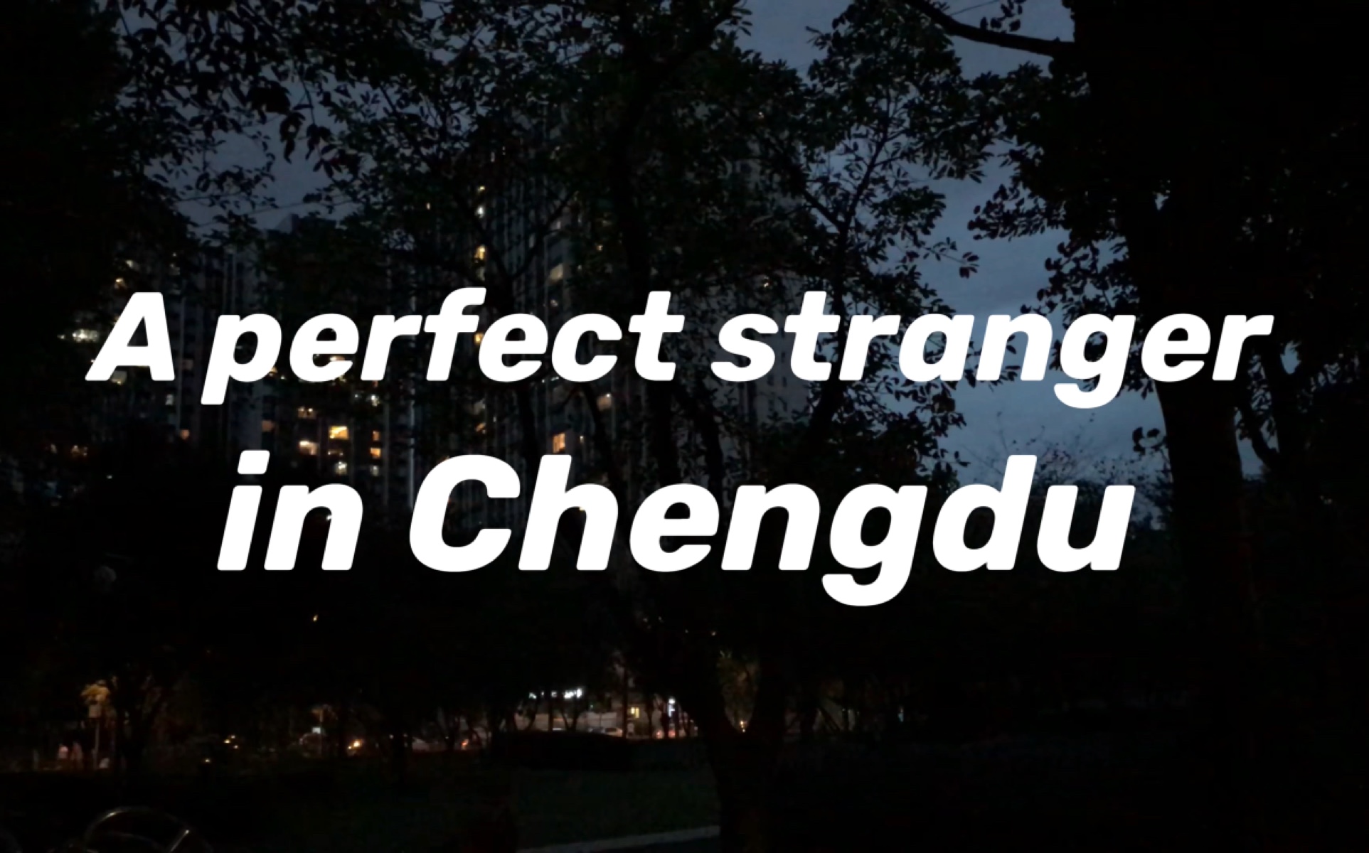 [图]在成都做一名彻底陌生人 A perfect stranger in Chengdu （全英）