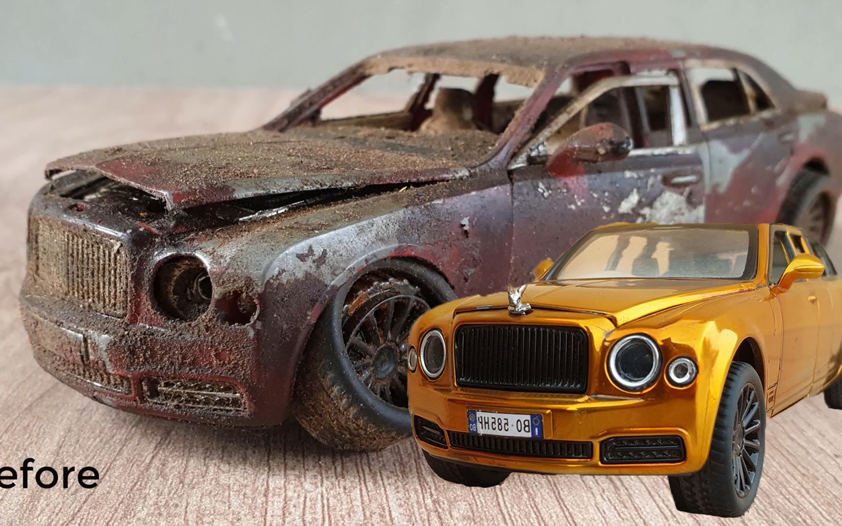 破烂宾利修复成闪耀黄金车4