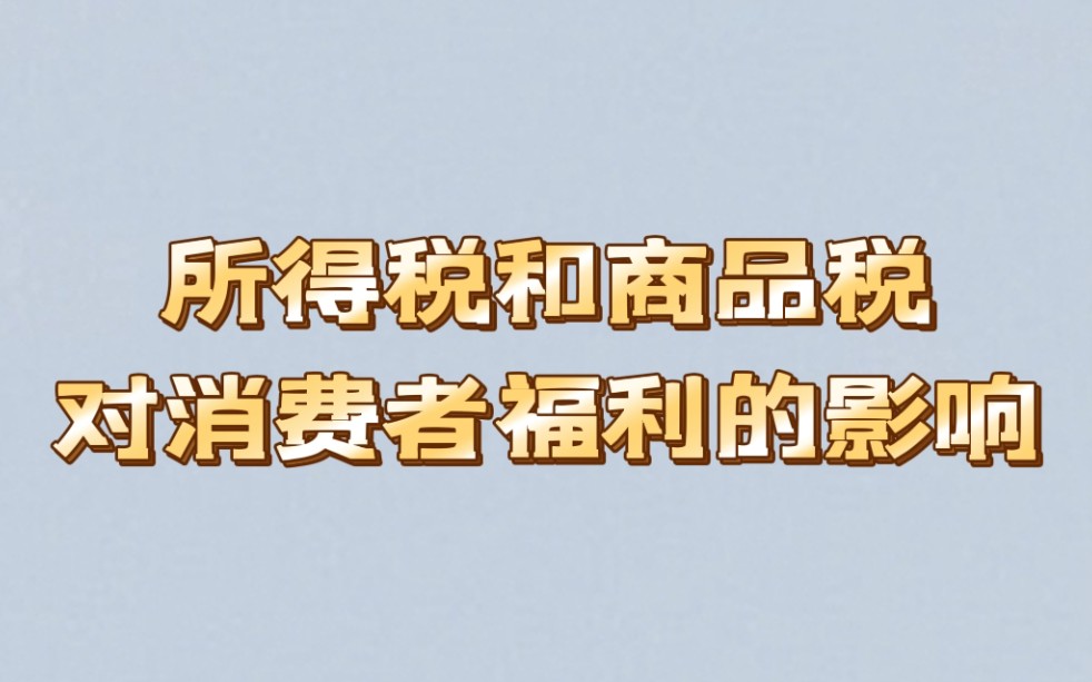 不同类型税收(所得税和商品税)对消费者最优选择和福利的影响哔哩哔哩bilibili