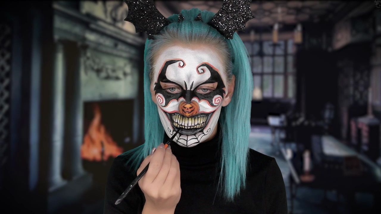 人体彩绘kika南瓜女巫妆容教程你们会喜欢嘛