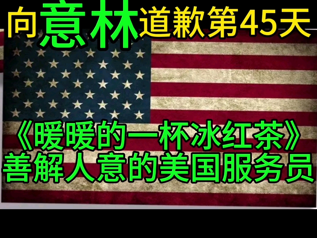 向意林道歉第45天,暖暖的一杯冰红茶,善解人意的美国服务员,美国小费文化哔哩哔哩bilibili