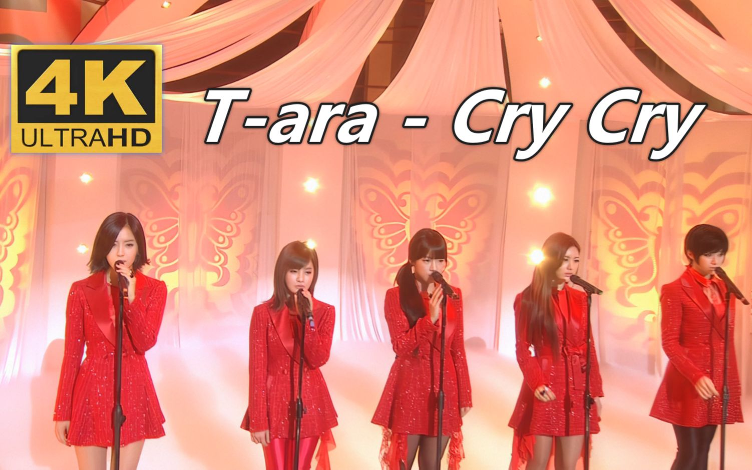 [图]【4K中字】T-ara - Cry Cry（无魔）红衣战神 百变女团 难以超越的经典现场 111119 音中现场