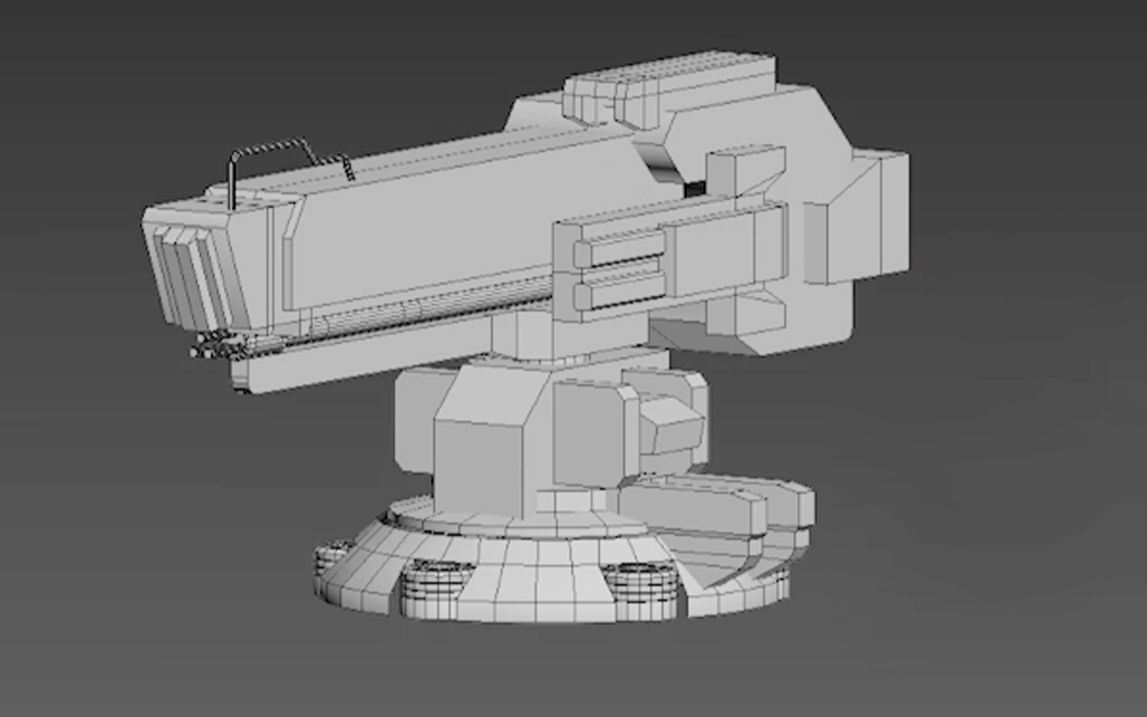 3d激光炮模型制作,3dmax场景道具建模,从box开始教学