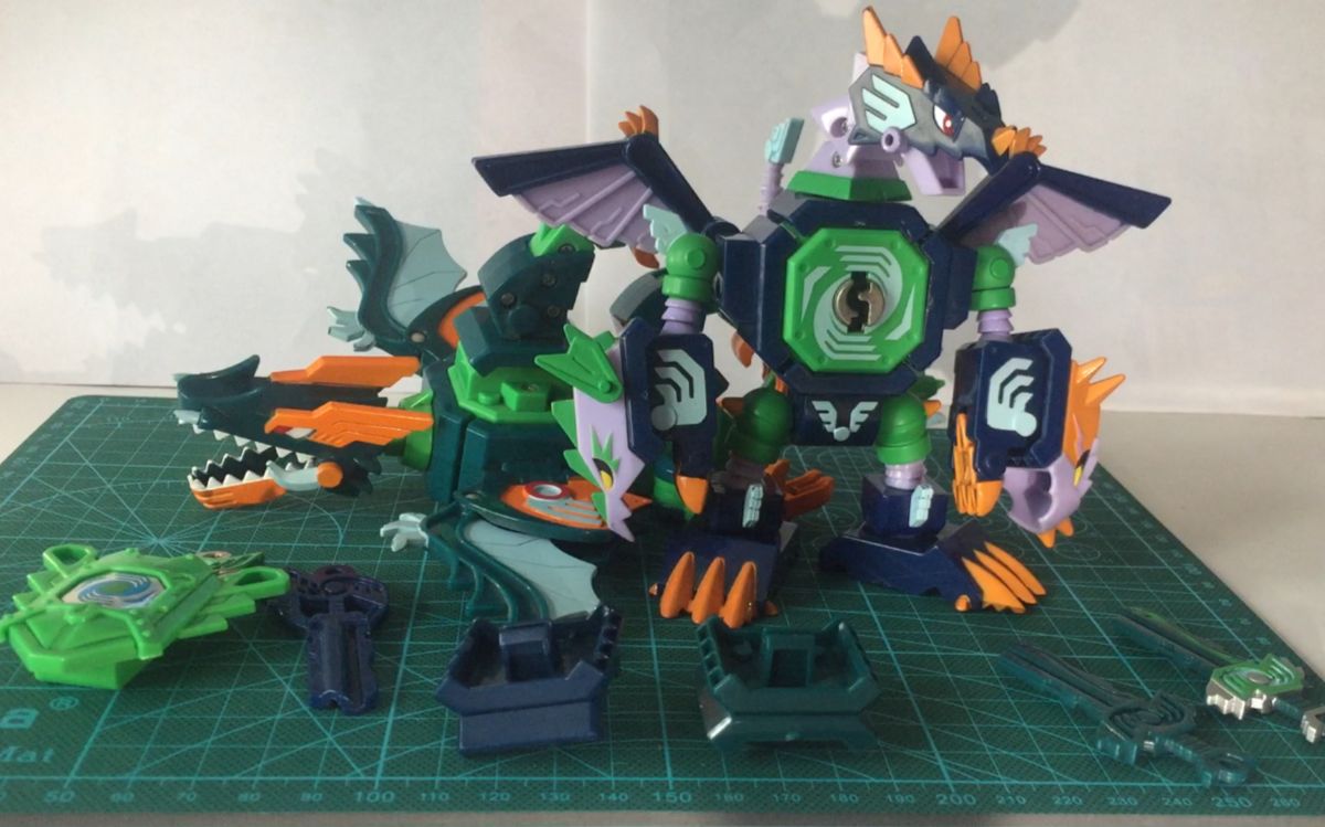 【伊人制作】万代keybots钥匙机器人二代第二期-疾风飞龙兽,铁甲翼龙