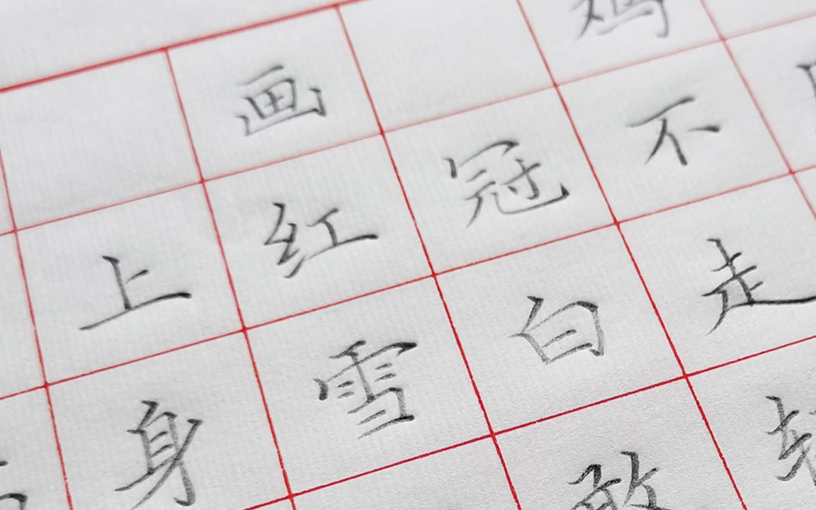 古诗画鸡硬笔楷书书写演示一边学古诗一边学书法