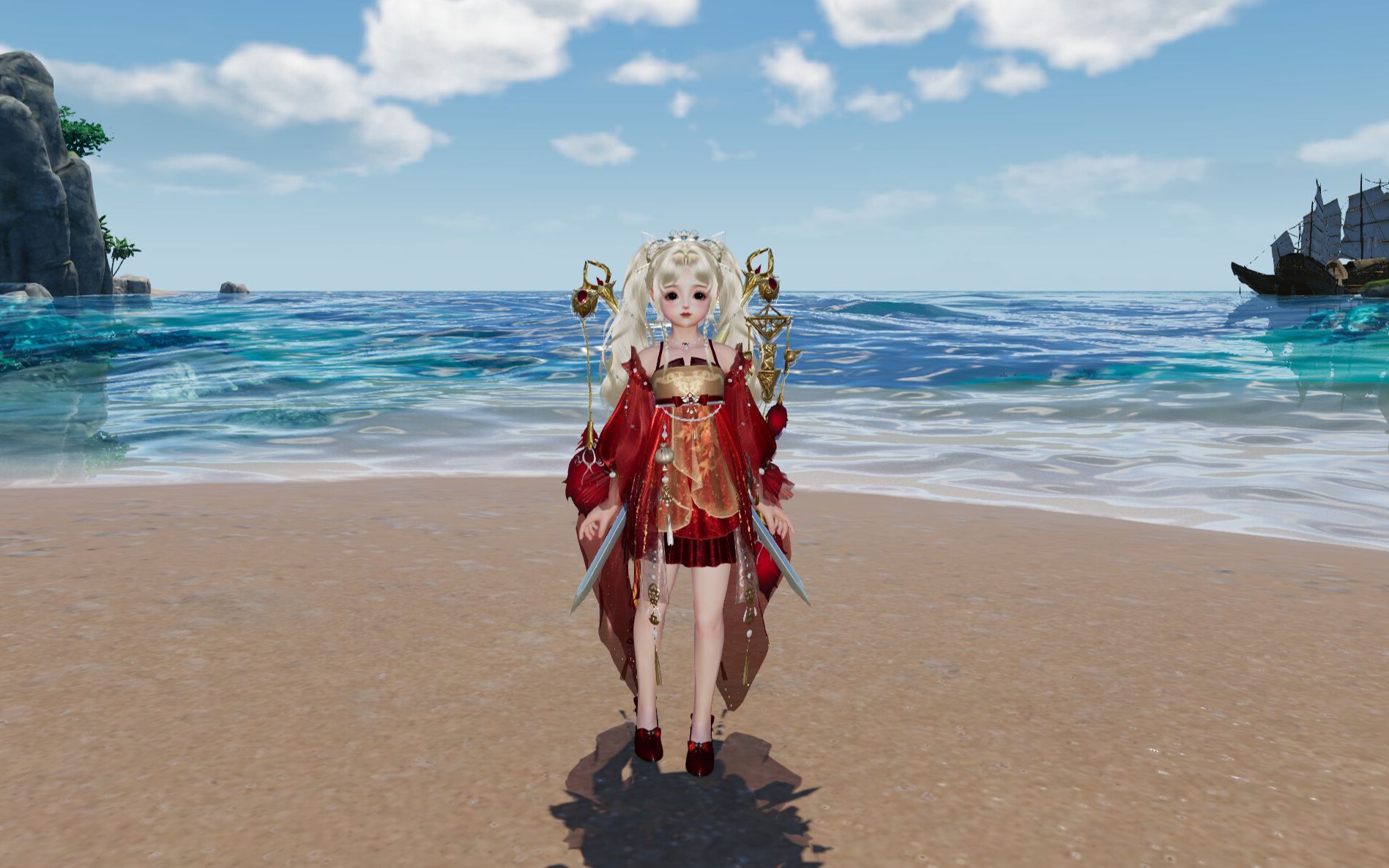 【剑网三】新外观 人间情重·红豆 (红色)电影画质 云金实装