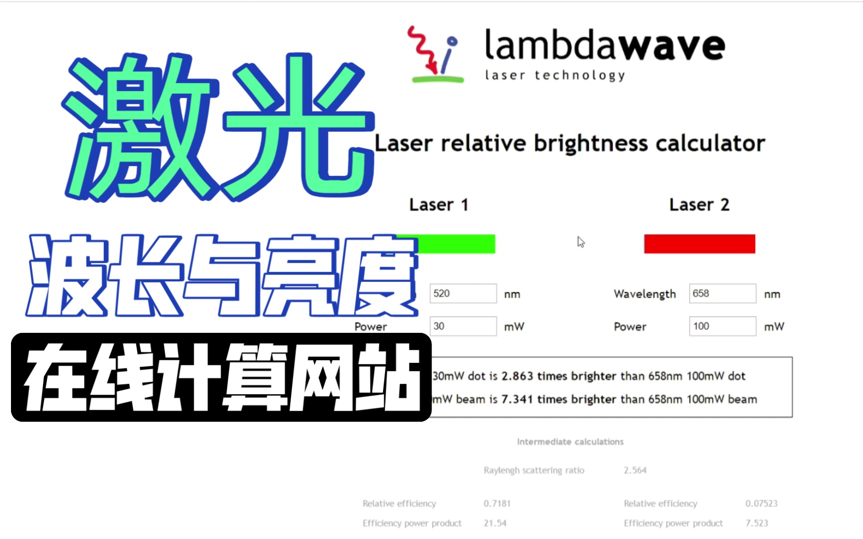 激光波长与光束亮度在线计算网站哔哩哔哩bilibili