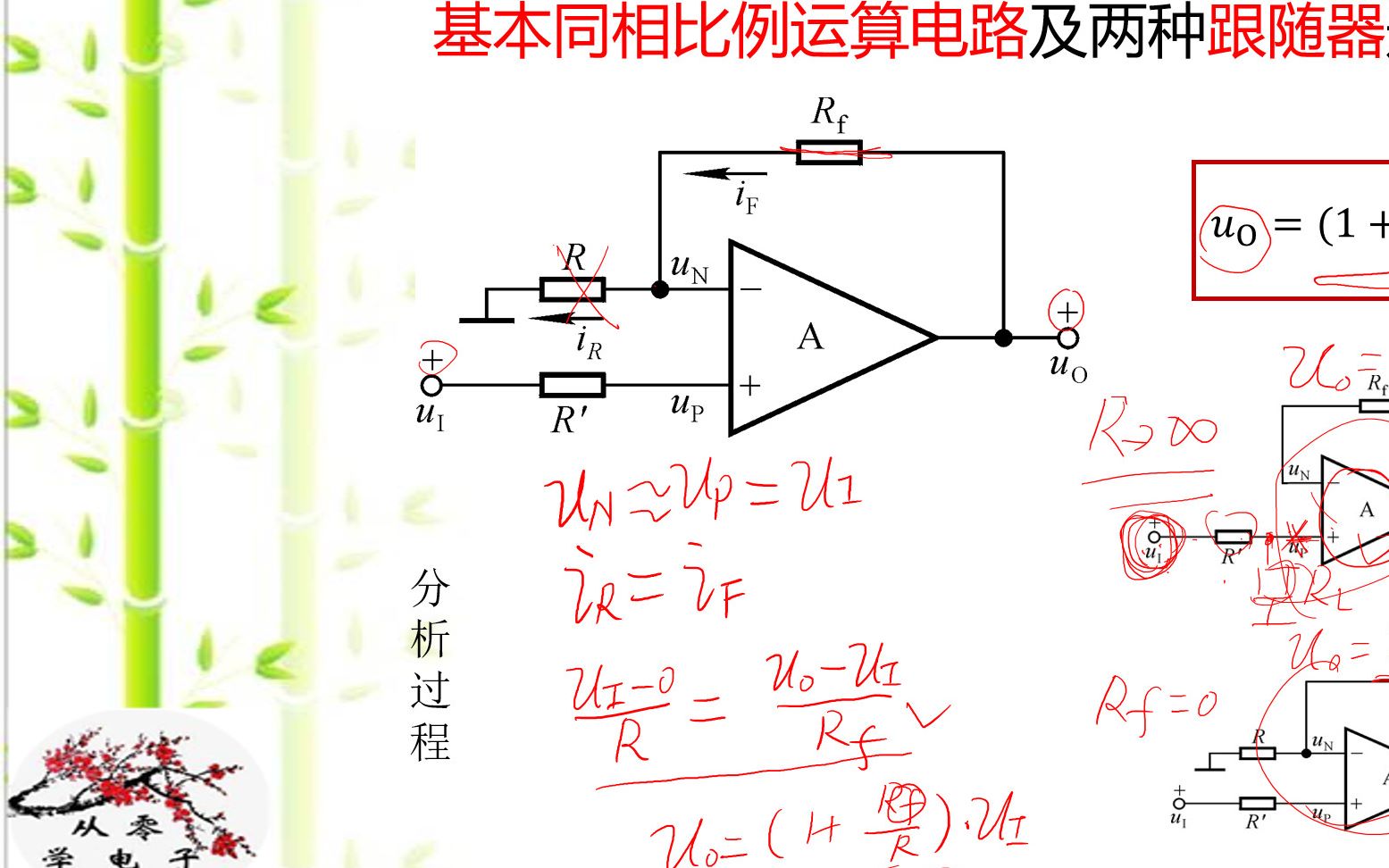 基本同相比例运算电路的分析,由同相放大电路引出两种跟随器形式哔哩哔哩bilibili