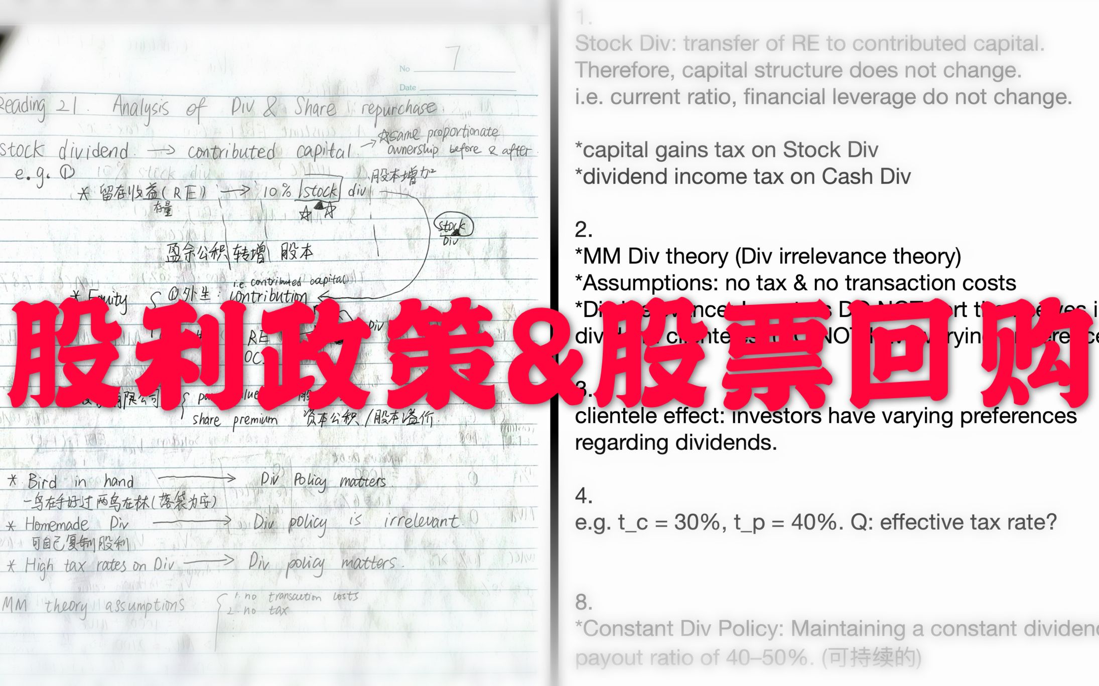 【4K】2021 CFA二级 公司金融 Reading 21 股利政策和股票回购哔哩哔哩bilibili