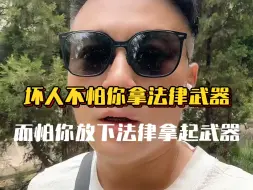 Descargar video: 坏人从不怕你，拿起法律武器；而是怕你，放下法律拿起武器！