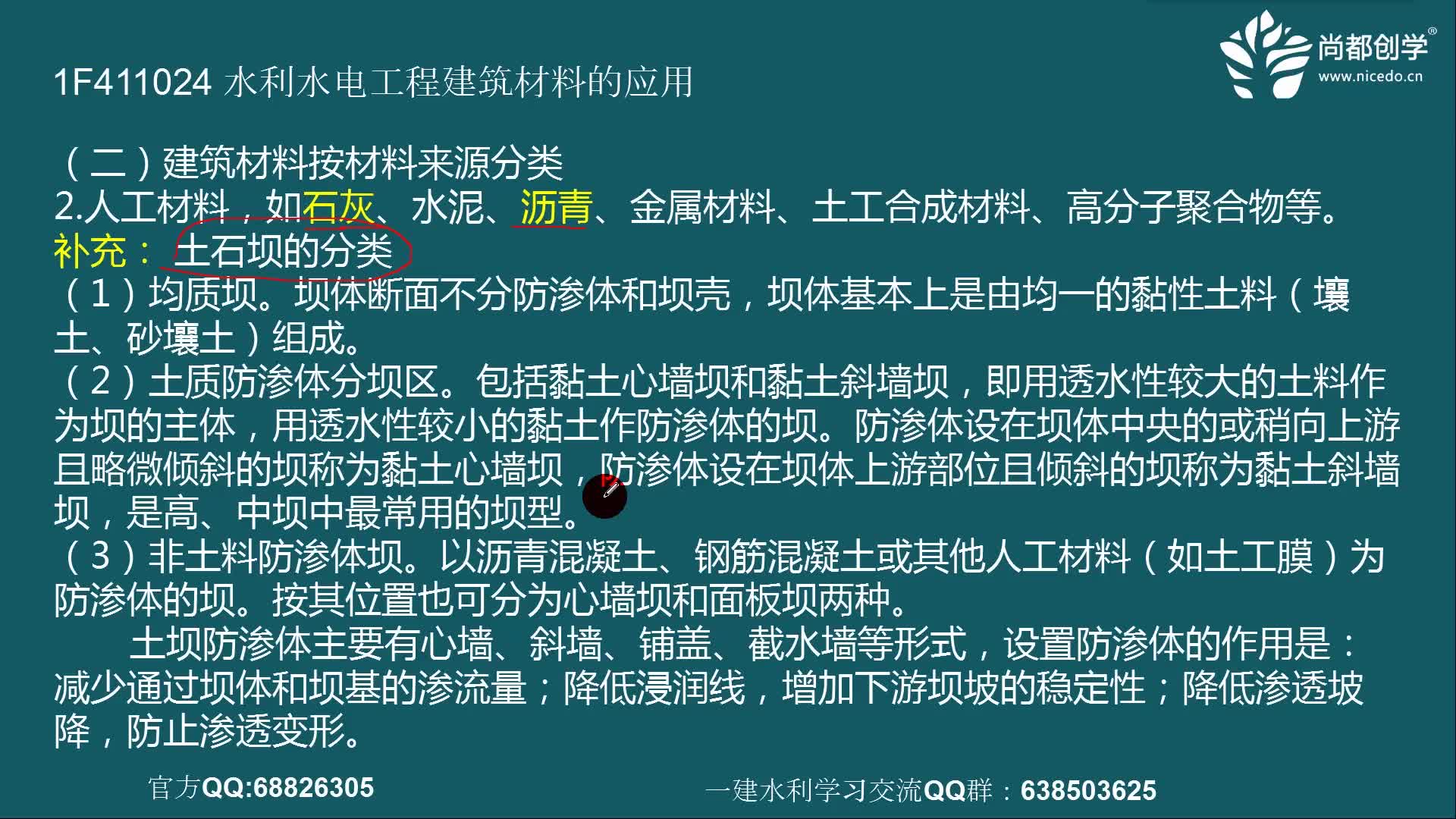 2020年一建水利精讲51F411024水利水电工程建筑材料的应用尚都创学王老师哔哩哔哩bilibili