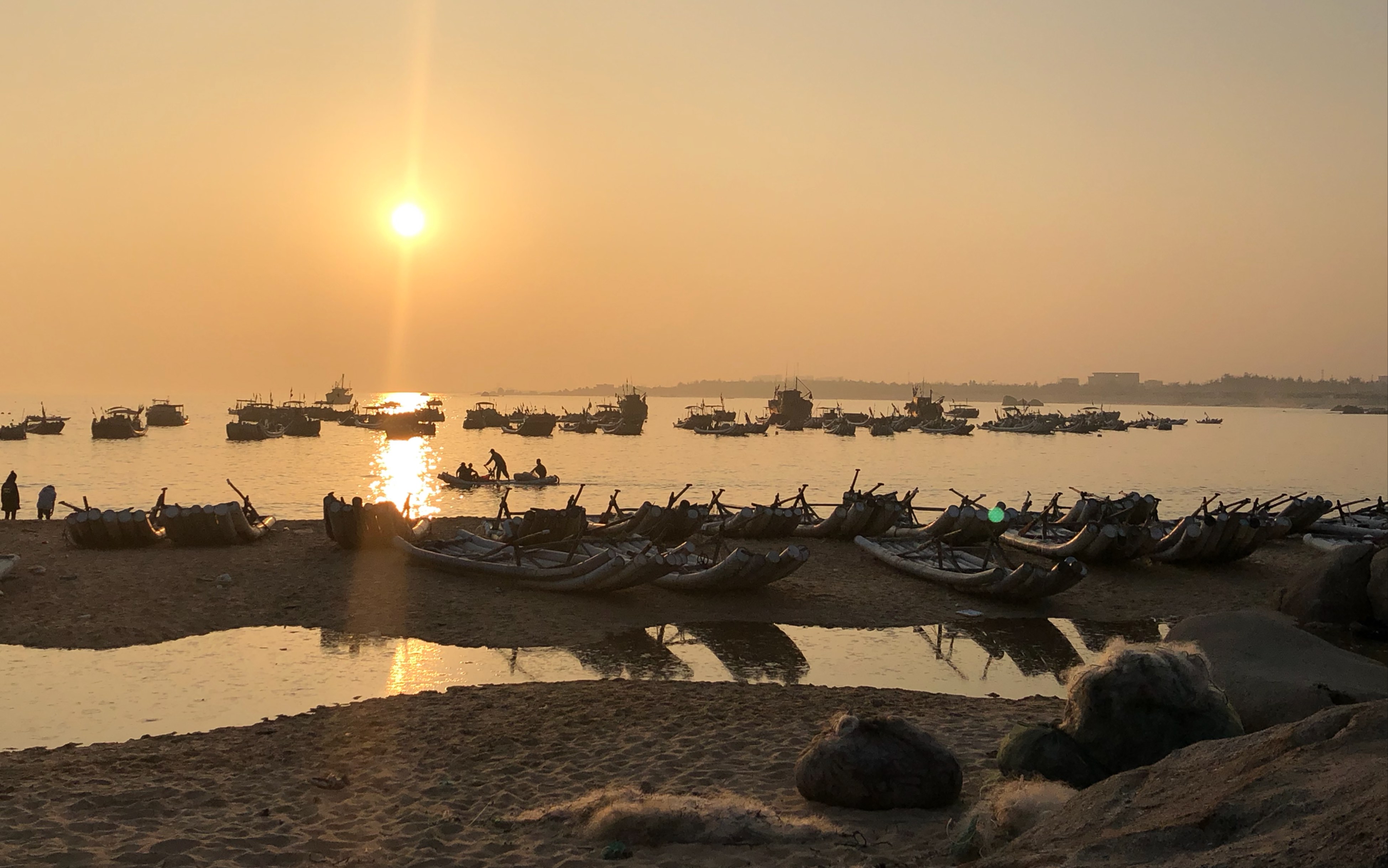 过年回我妈的老家揭阳"惠来"!看海边的风景!落日的美丽!