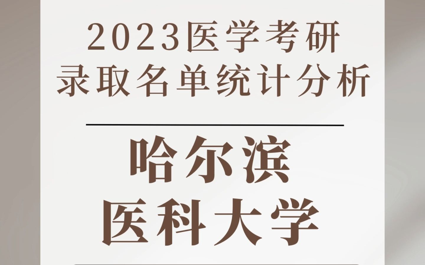 哈尔滨医科大学2023医学考研录取名单分析哔哩哔哩bilibili