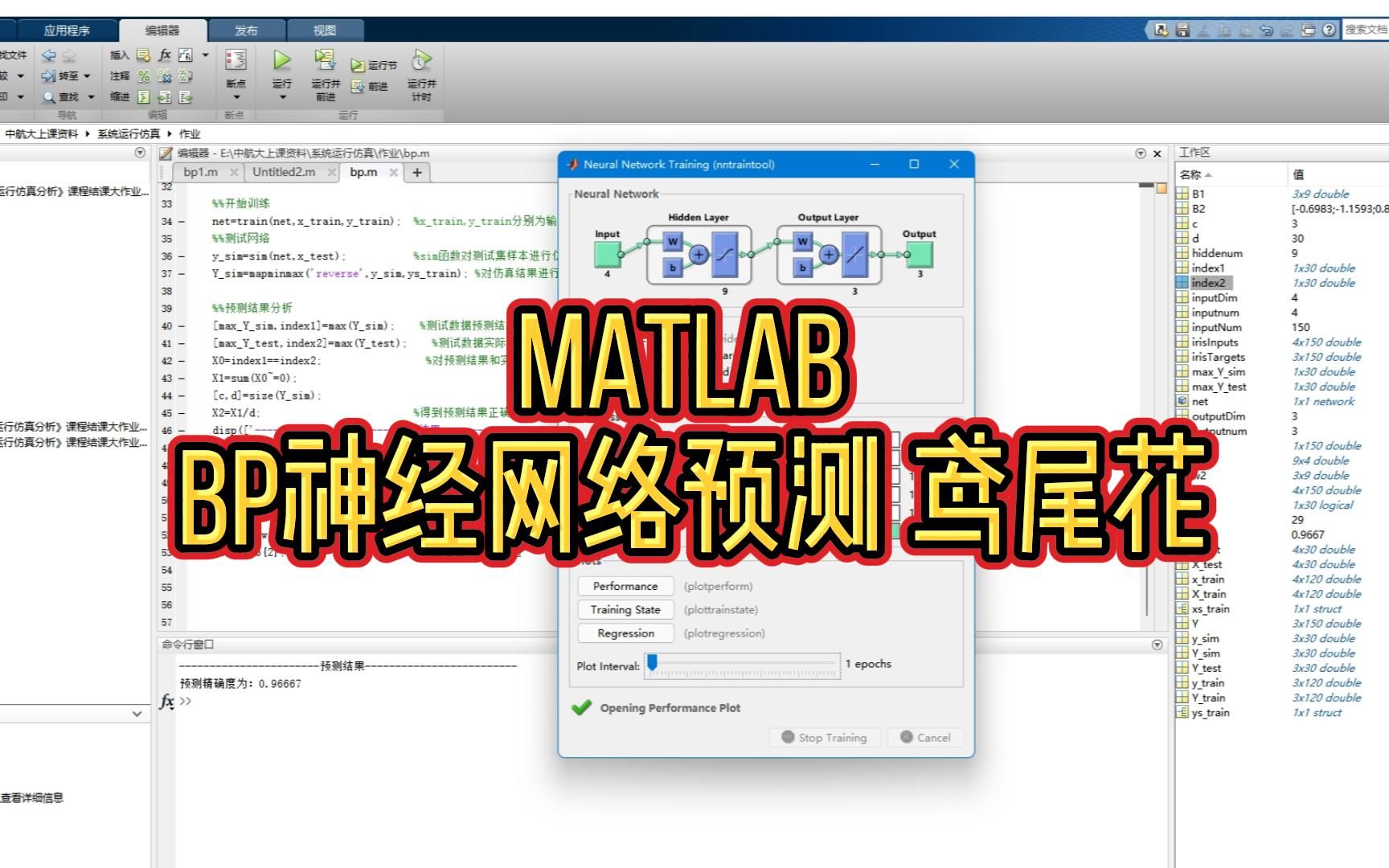 matlab bp神经网络实现鸢尾花种类预测