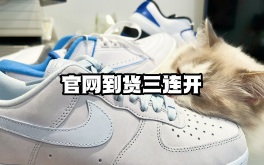 导驰球鞋开箱 AJ2 low UNC 白蓝黑 AF1 冰蓝 SNKRS到货三连开哔哩哔哩bilibili