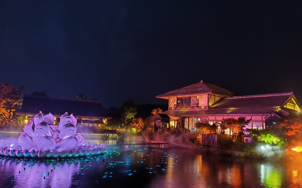 【无锡灵山小镇】拈花湾五灯湖"花开五叶"水上表演