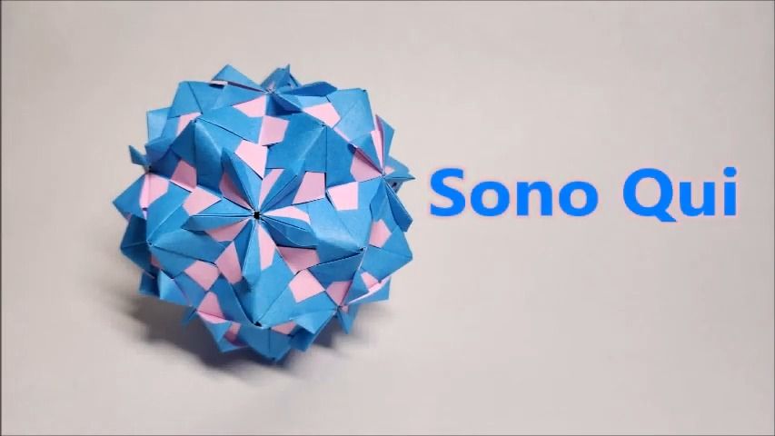 【peacefulmidnightblue】 sono qui折纸花球制作教程origami