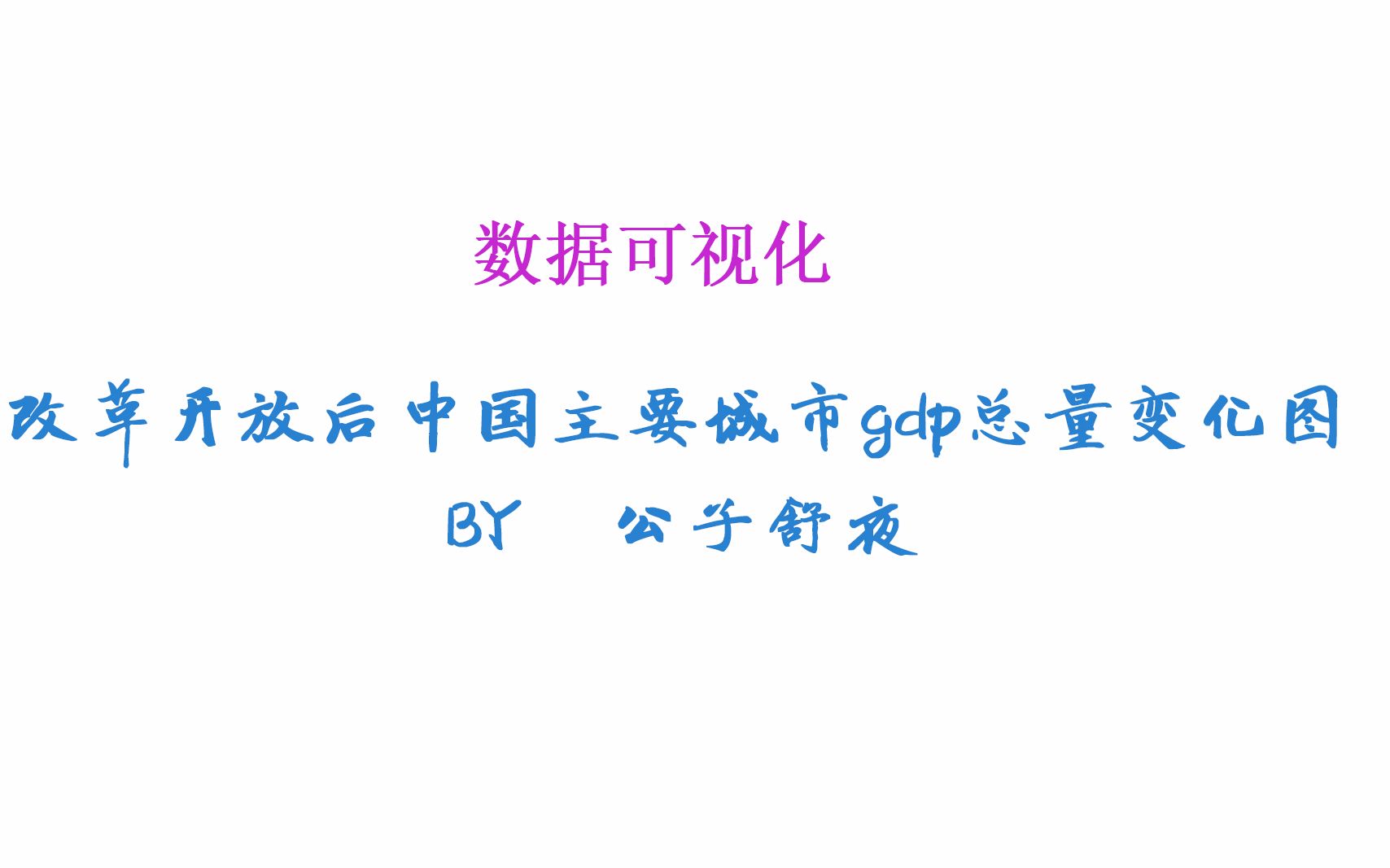 【数据可视化】中国改革开放后主要城市GDP总量变化,新手作品哔哩哔哩bilibili