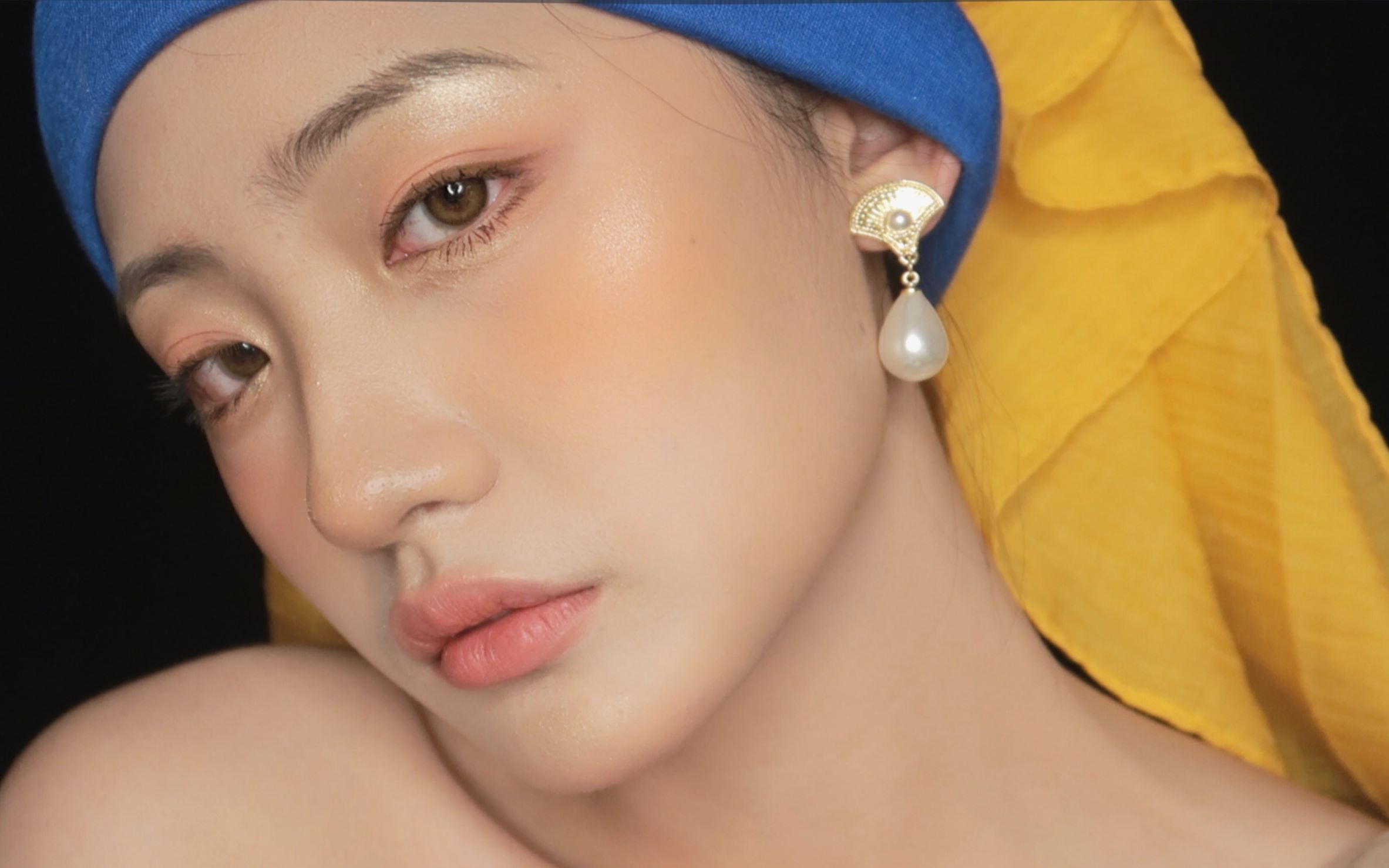 【戴珍珠耳环的少女】灵感妆容 - 高级油画妆感