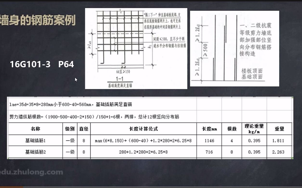 第73节 剪力墙墙身钢筋计算案例哔哩哔哩bilibili