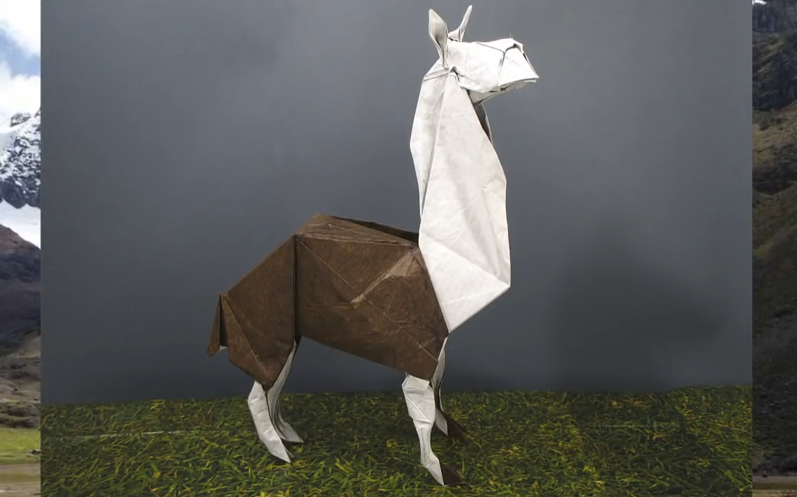 【搬运折纸】no_87_ 羊驼(草泥马) 设计者:川烟文昭 视频录制者