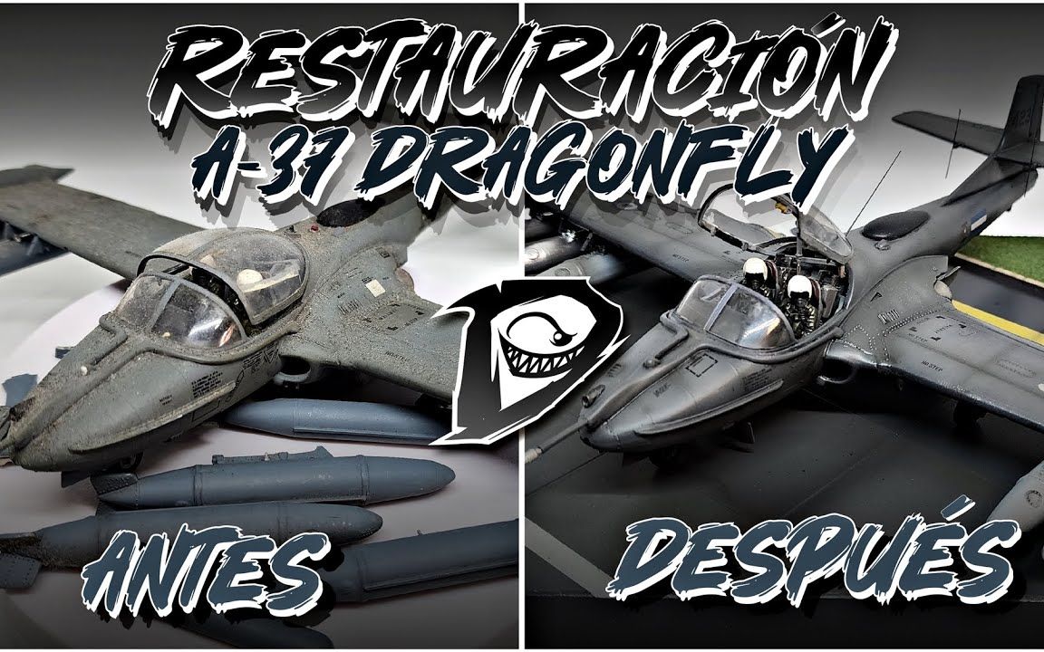 1/48 a37"蜻蜓"攻击机模型修复重涂制作