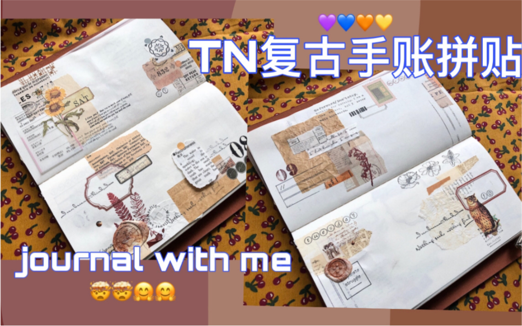 /TN手帐/今天又是标准本拼贴journal with me手帐排版TN复古风拼贴手工一日一页哔哩哔哩bilibili