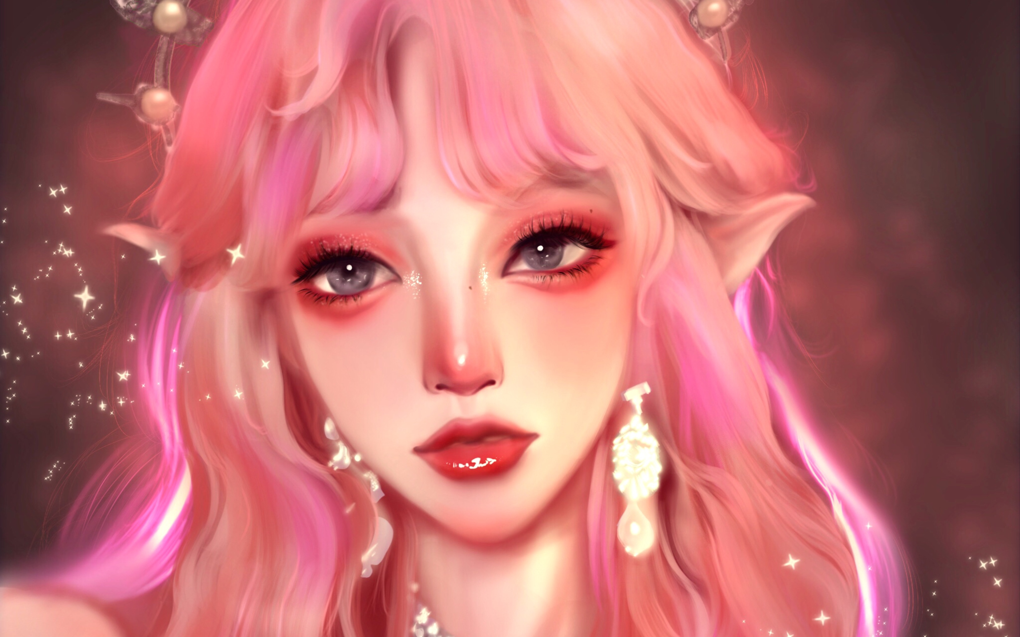 【procreate】画了精灵少女机智张 粉粉嫩嫩 俺的少女心啊!