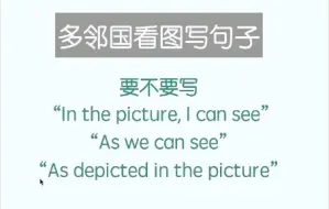 Download Video: 多邻国看图写句子-第一句要不要写as depicted in the picture