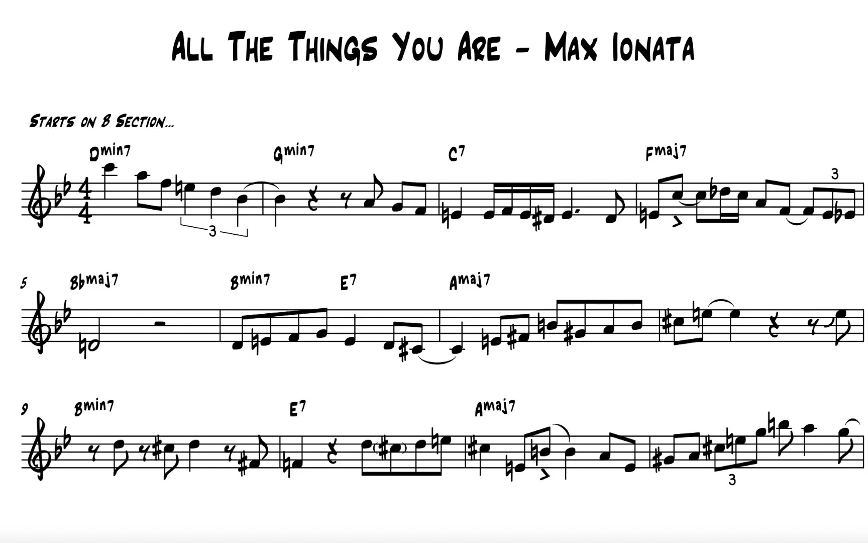 [图]All The Things You Are - Max Ionata (Bb Solo Transcription)