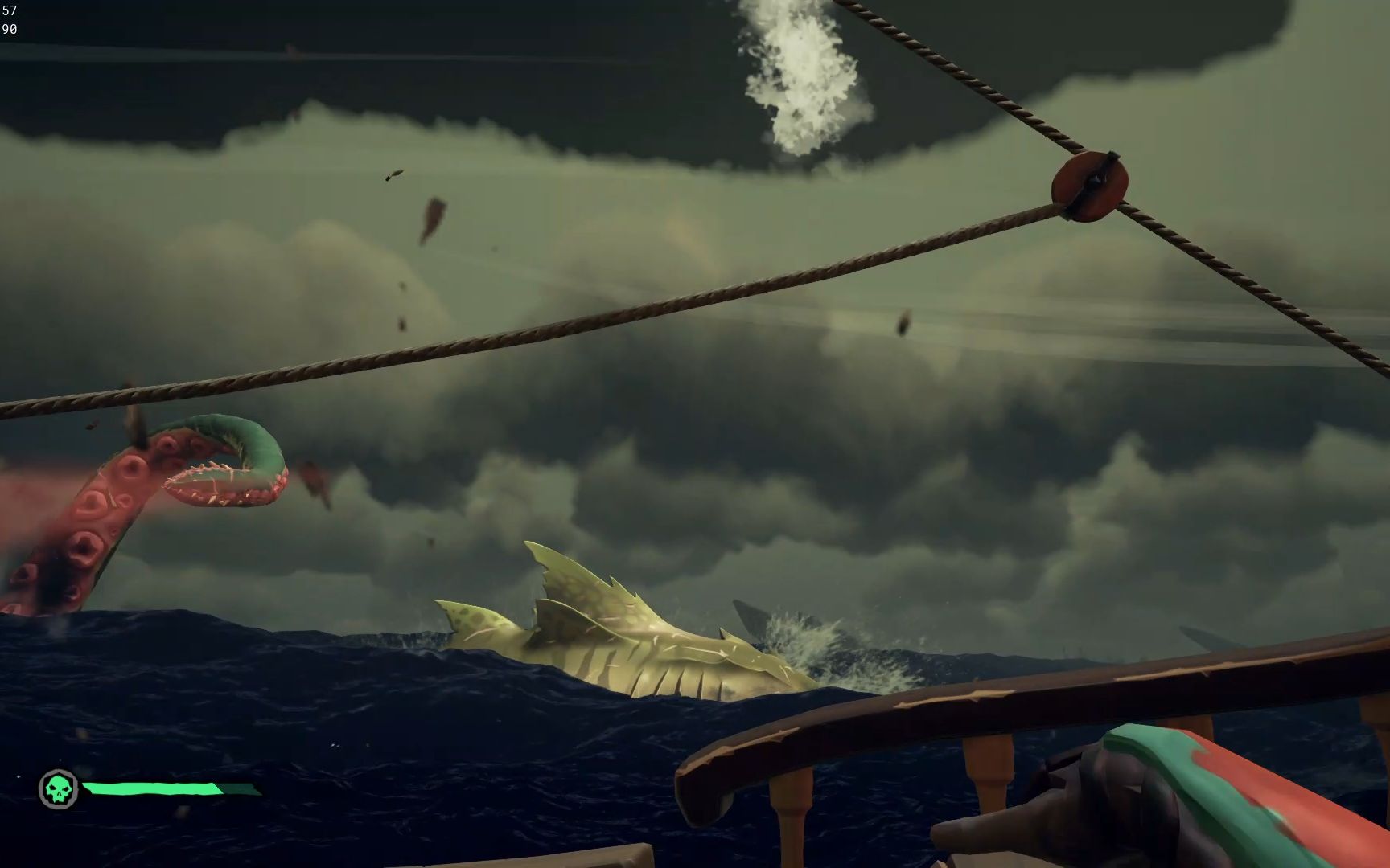 【盗贼之海】海怪 巨齿鲨 骷髅船围攻就离谱