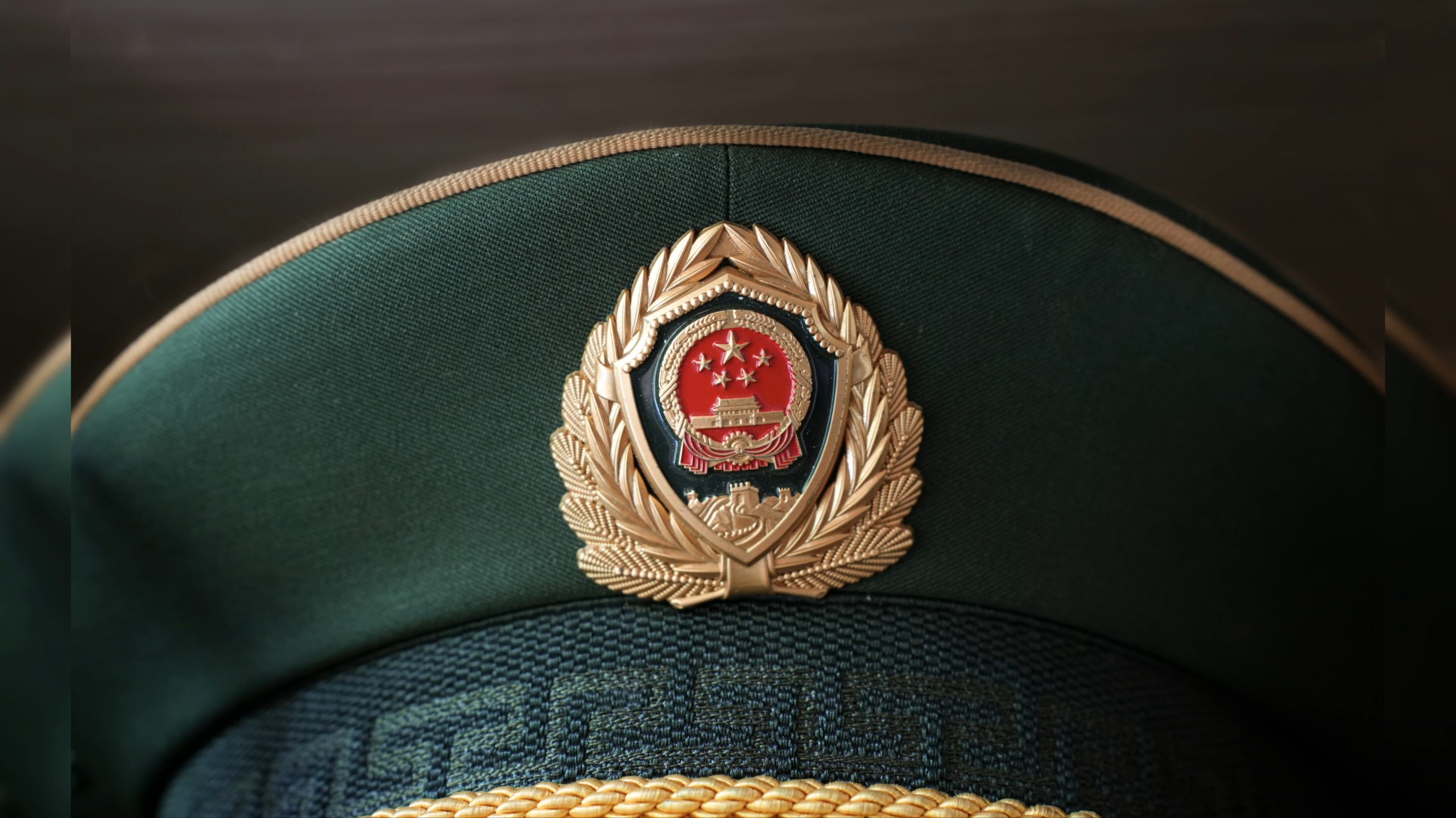 北京同乐帽厂标早期武警将官常服大檐帽