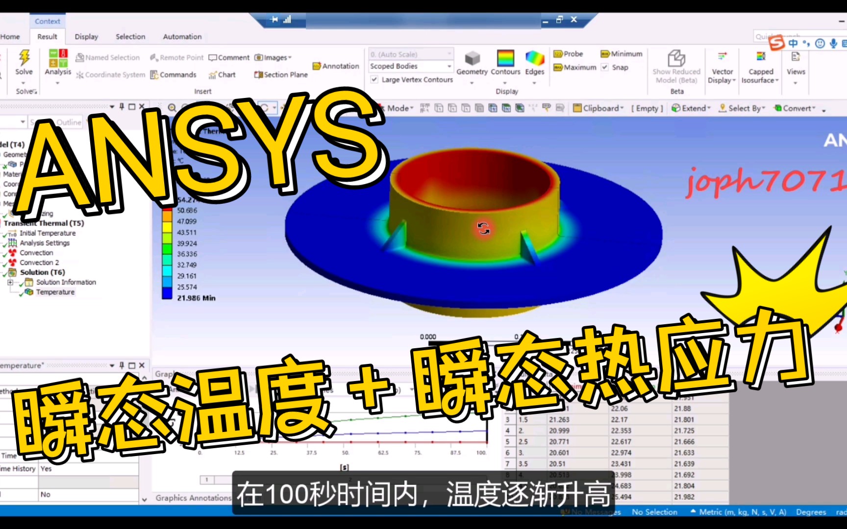 8分钟搞定 ANSYS 瞬态温度 & 瞬态热应力 & 瞬态热变形计算哔哩哔哩bilibili