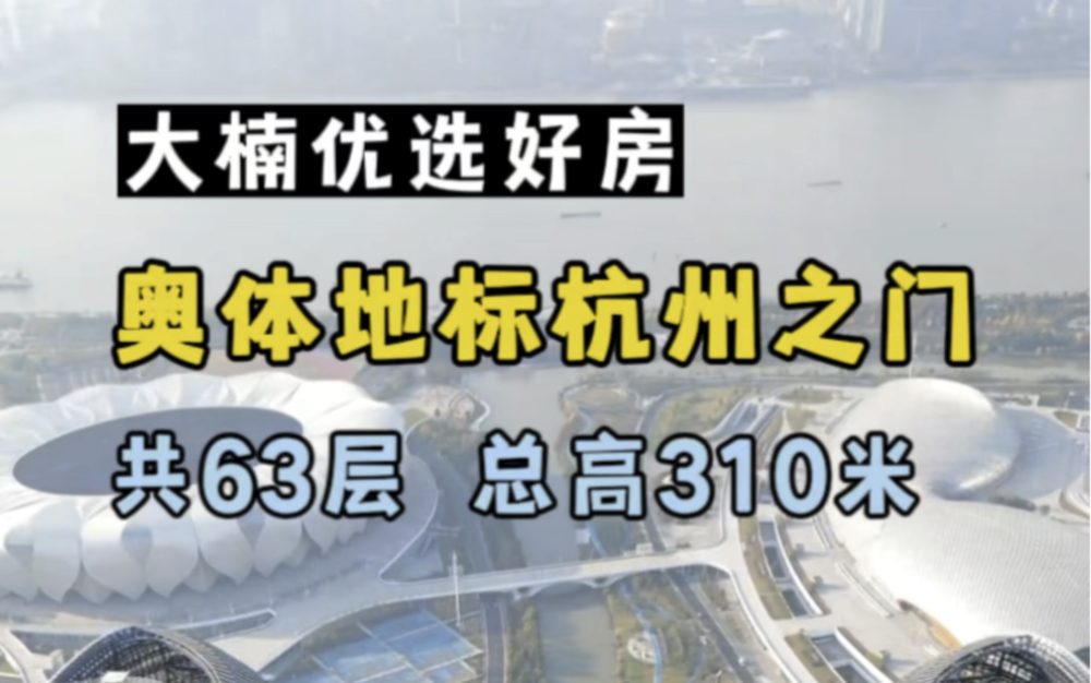 带各位总裁打卡浙江第一高楼“绿地杭州之门”共63层 总高310米哔哩哔哩bilibili