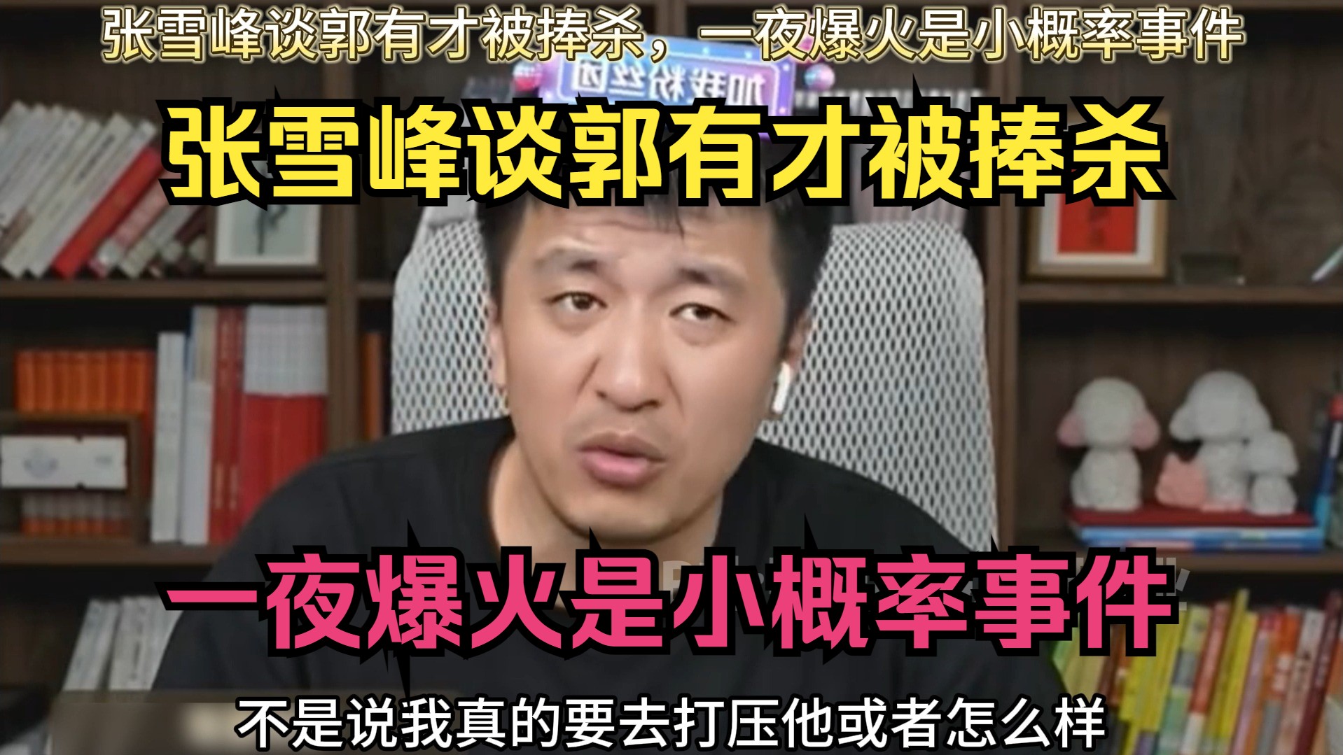张雪峰谈郭有才被捧杀，一夜爆火是小概率事件-张雪峰说考研就业-张雪峰说考研就业-哔哩哔哩视频