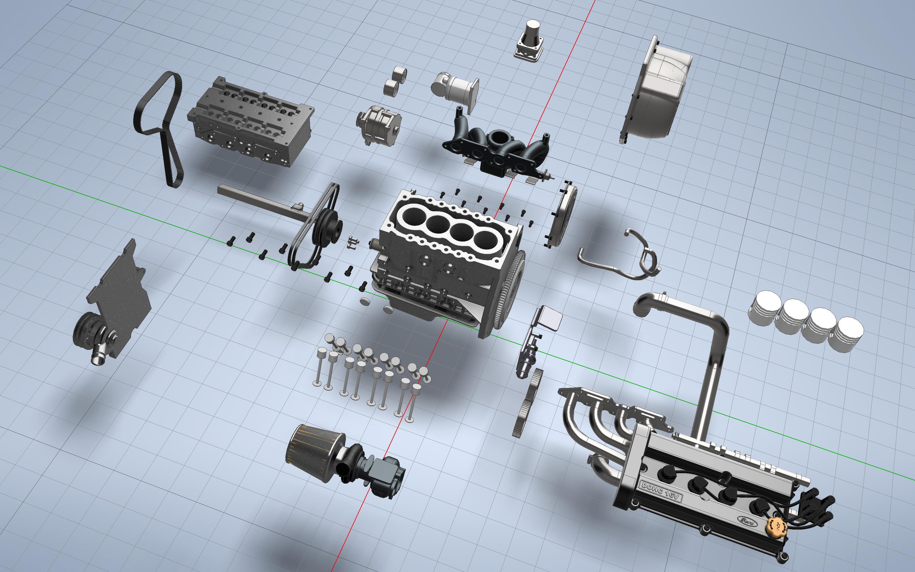 #XYZ021#汽车发动机三维CAD模型3D拆解1080P,清楚了解机械结构,机械党福利!|基于Autodesk Inventor制作哔哩哔哩bilibili