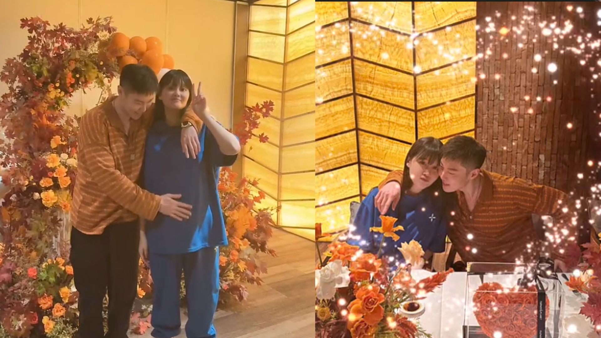 赵本山女儿球球和老公4周年庆,已怀孕近八月,身材脸蛋依旧能打