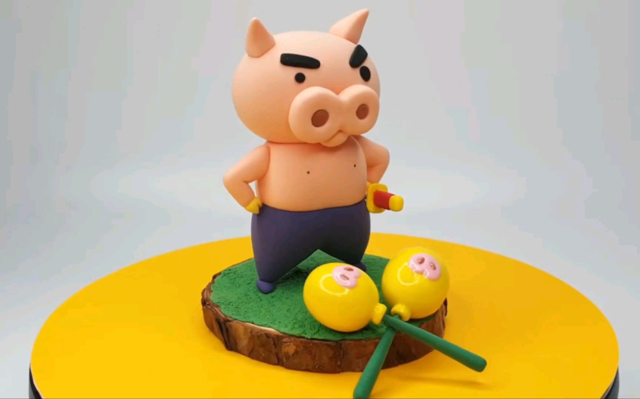 粘土制作蜡笔小新肥嘟嘟左卫门.