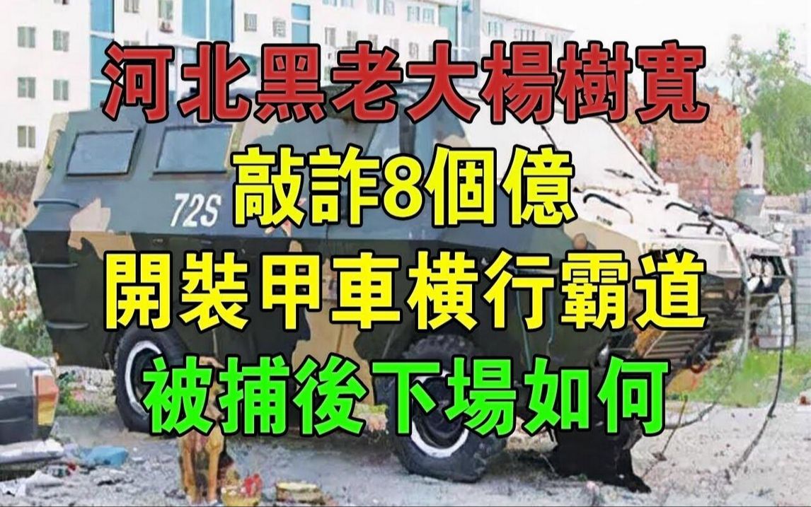 河北黑老大杨树宽,敲诈8个亿开装甲车横行霸道,被捕后下场如何#大案纪实#刑事案件#案件解说哔哩哔哩bilibili