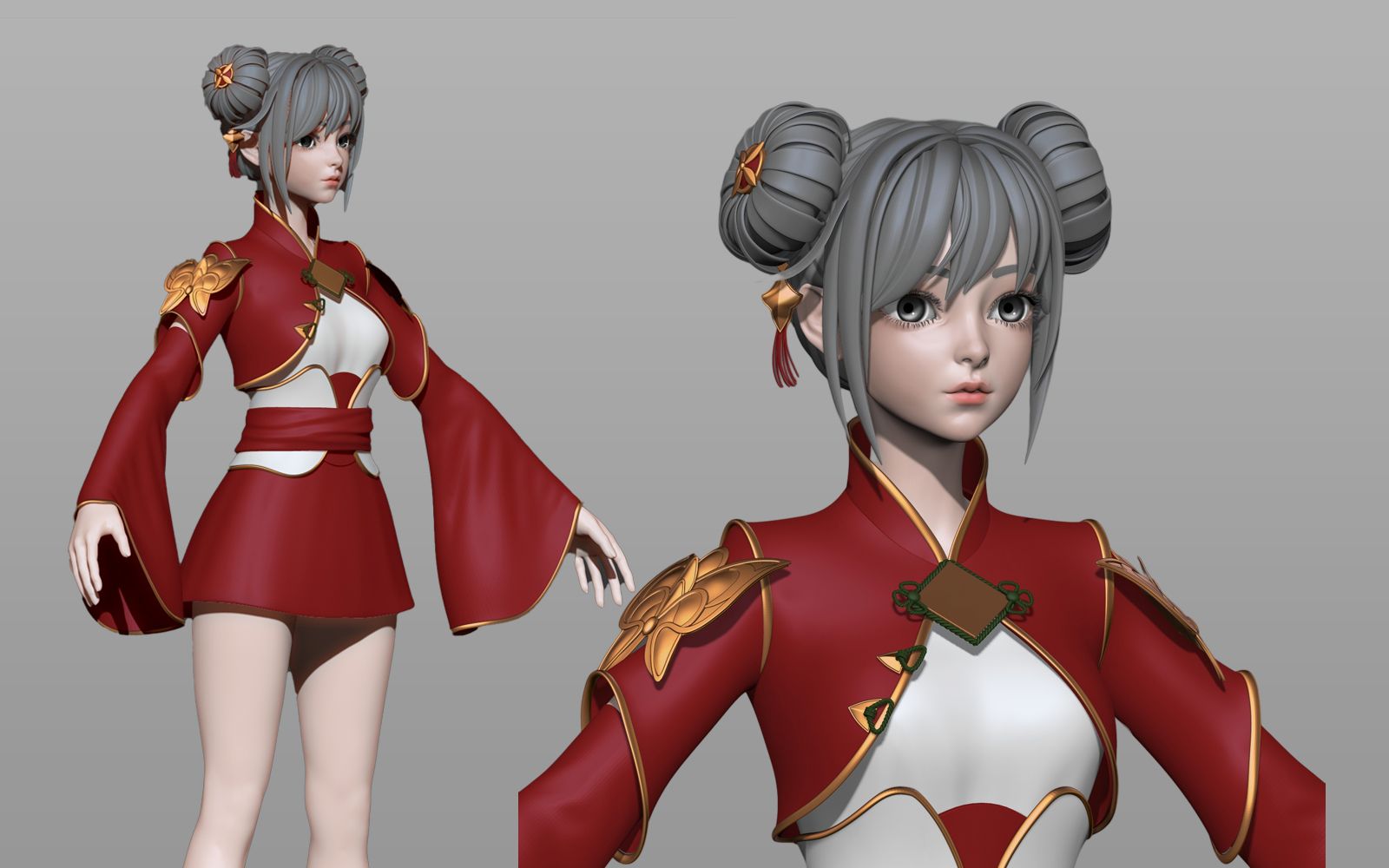 zbrush雕刻 古风美少女写实制作