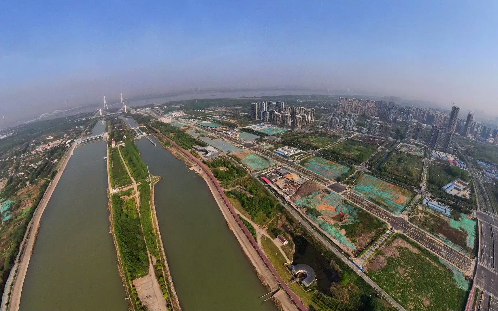 直达南京cbd,航拍岱山与河西的新通道!